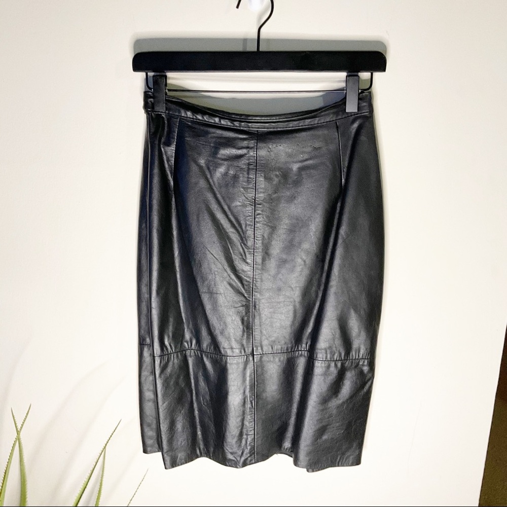 Genuine leather midi skirt size 4 vintage maxi